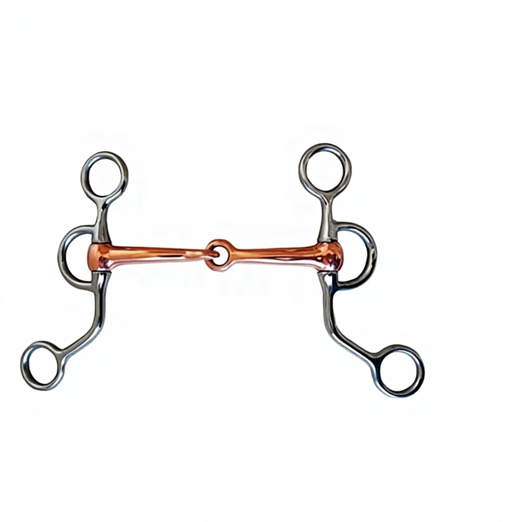 Copper Twist Mouth Full Cheek Horse Snaffle Bit with French Link — rj-0909, product image 4