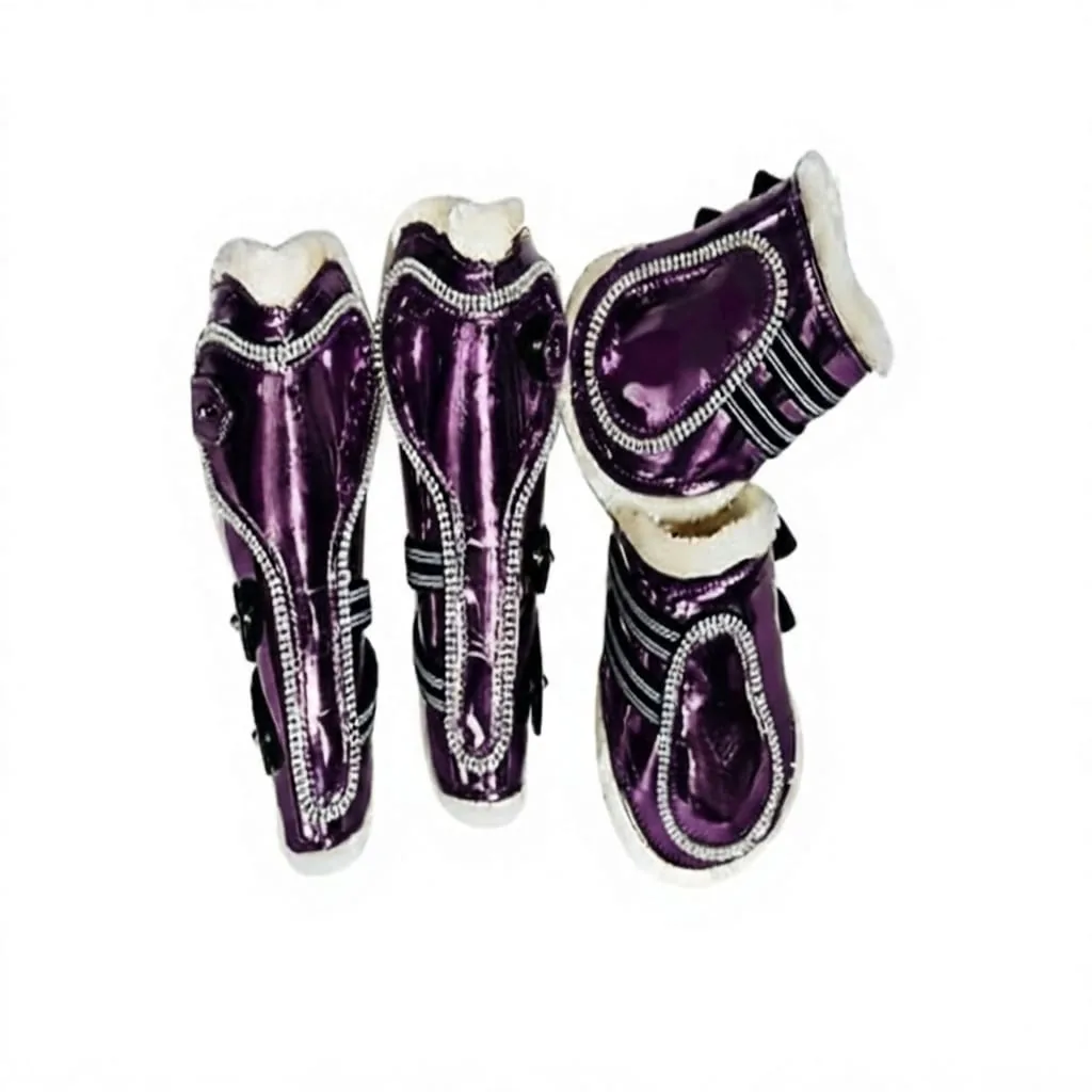 Patent Leather Horse Fetlock Boots Tendon Protection Riding Leg Guards Custom Color Lightweight Luxury Style — RJ-86E625, product image 3