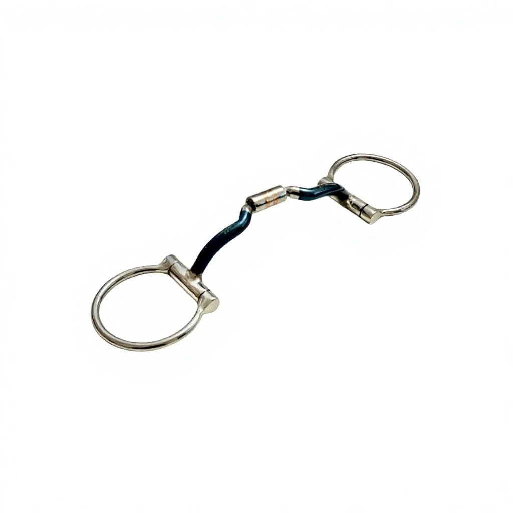 Stainless Steel D-Ring Horse Snaffle Bit with Blue Sweet Iron Mouthpiece — RJ-05029, product image 5