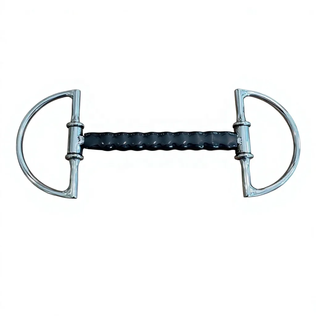 Horse Bit Stainless Steel Full Cheek Black Rubber Mouthpiece Flexy Design — RJ-0919, product image 3