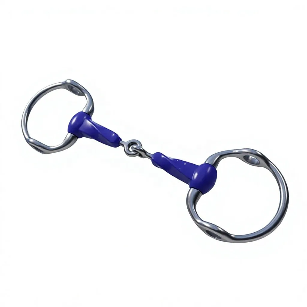Stainless Steel Full Cheek Horse Bit with Slow Twist Rubber Mouth and Pelham Gag Rings — rj-0918, product image 4