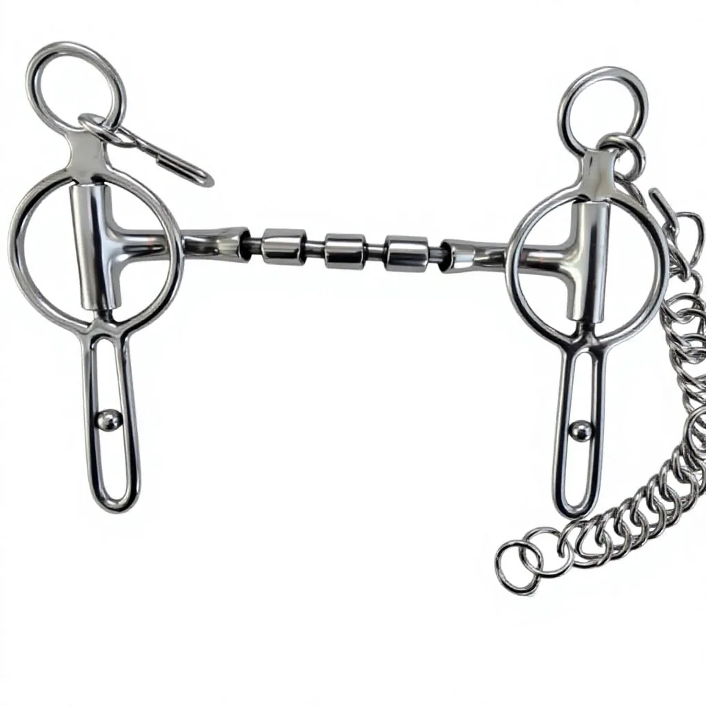 Custom Logo Miniature German Silver Carriage Driving Bit Equestrian Western Style Butterfly Jointed — RJ-0547, product image 6