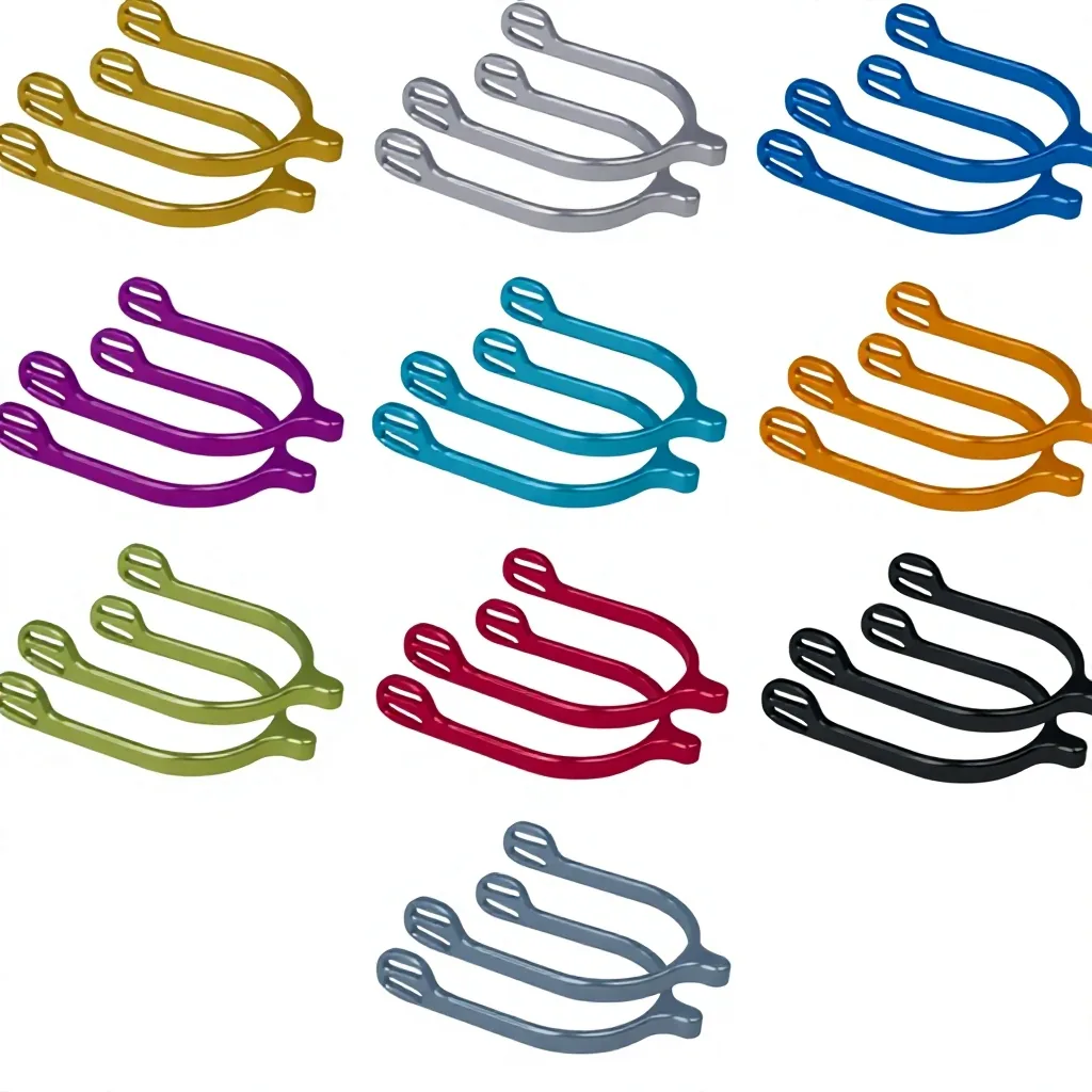 Lightweight Steel and Aluminum English Horse Riding Spurs in Multiple Colors — RJ-2339, product image 2