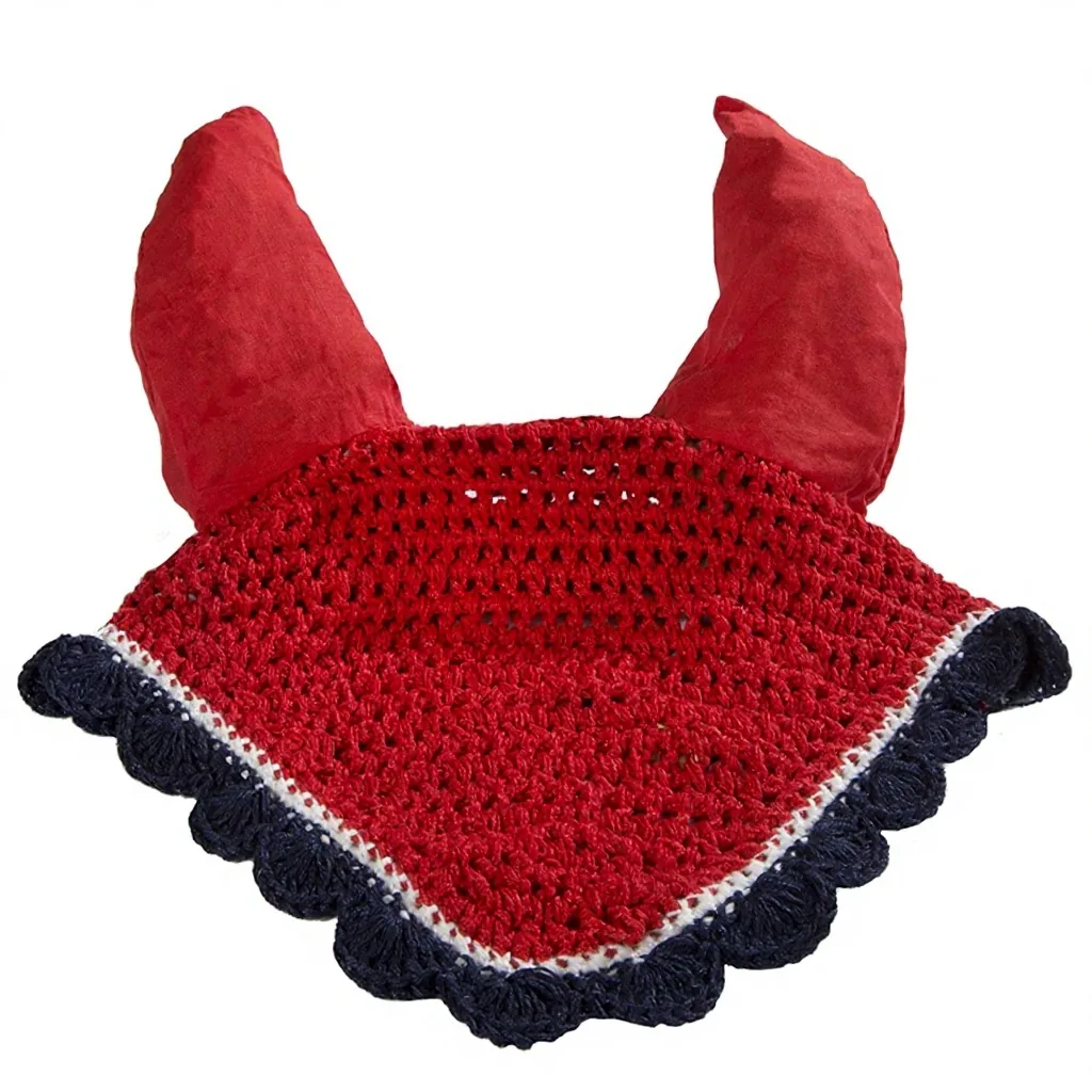 Brown Horse Fly Veil Crochet Ear Bonnet Breathable Noise Muffling Mesh Riding Face Cover — rj-098907, product image 5