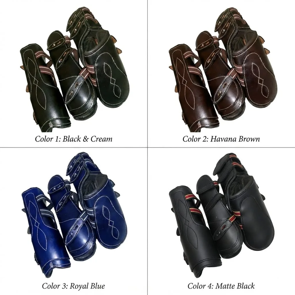Adjustable PU Leather Horse Leg Boots and Tendon Support Wraps