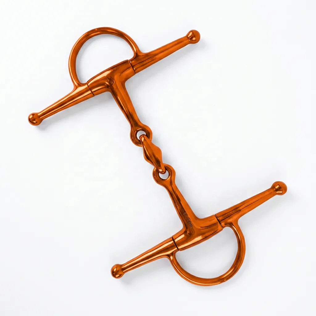 Stainless Steel Full Cheek Snaffle Bit Western Training Type with Broken Mouth — rj-0915, product image 5