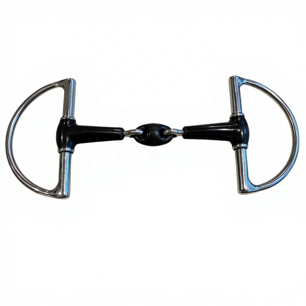 Stainless Steel Eggbutt Horse Bit with Copper Link and Rubber-Covered Mouthpiece — RJ-05020, product image 6
