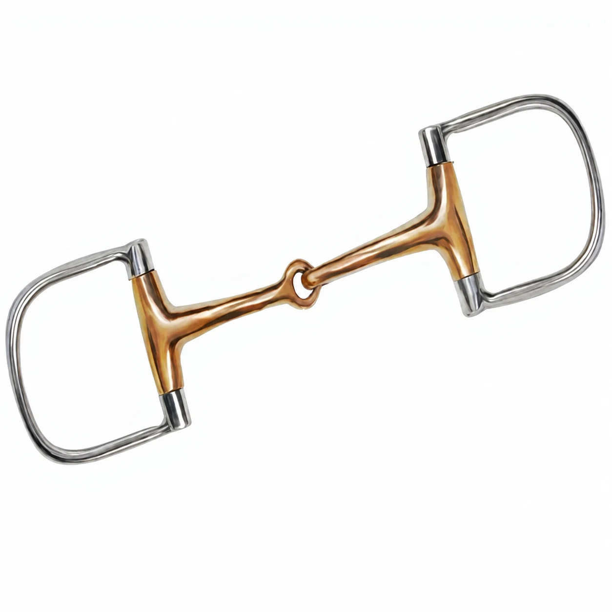 Stainless Steel Equestrian Western Horse Dee Bit Round Mouth Polished Riding Tack