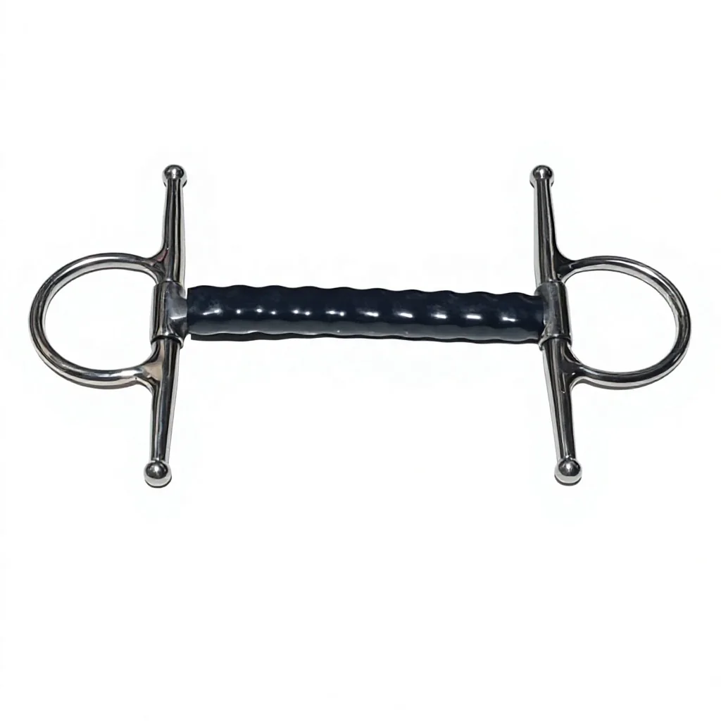 Horse Bit Stainless Steel Full Cheek Black Rubber Mouthpiece Flexy Design — RJ-0919, product image 5