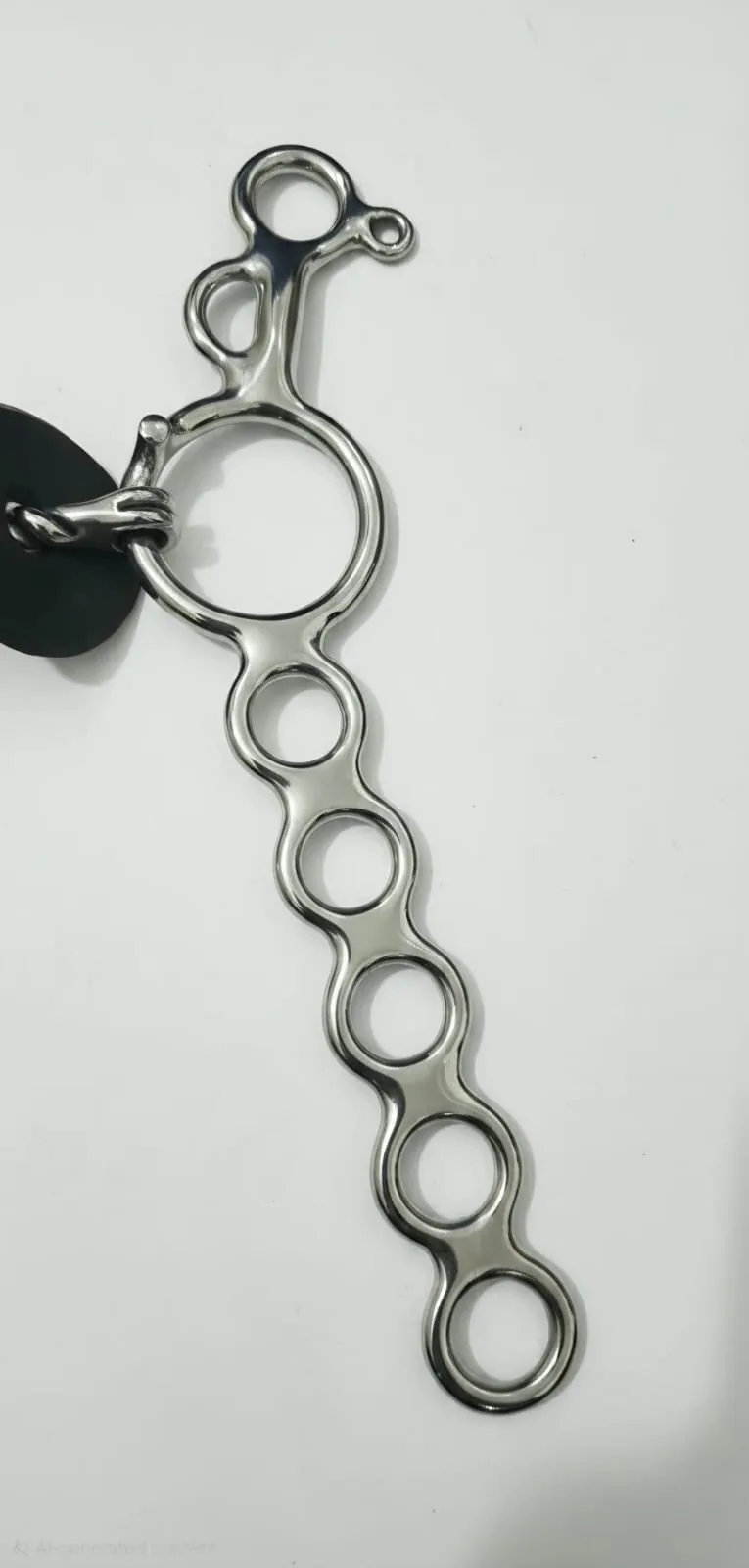 Stainless Steel Long Shank Horse Bit with Rubber Mouth Guard Rings — RJ-0564, product image 3