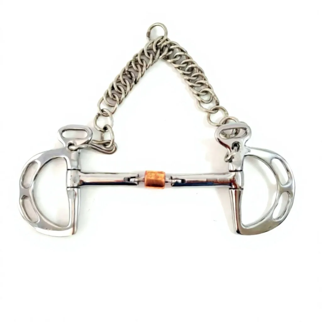 Stainless Steel Kimblewick Horse Bit with Flat Lozenge and Butterfly Cheeks — RJ-0543, product image 6
