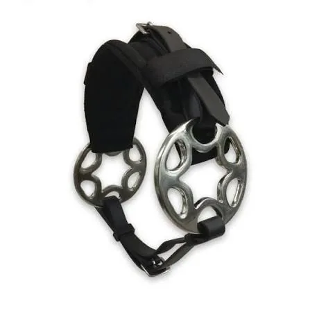 Adjustable Bitless Horse Hackamore Flower Bridle Padded Leather Noseband Stainless Steel Equestrian Riding Gear — RJ-Q748, product image 2
