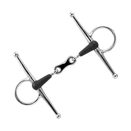 Horse Stainless Steel Rubber Mouth Full Cheek Snaffle Bit Tack — rj-09010, product image 5
