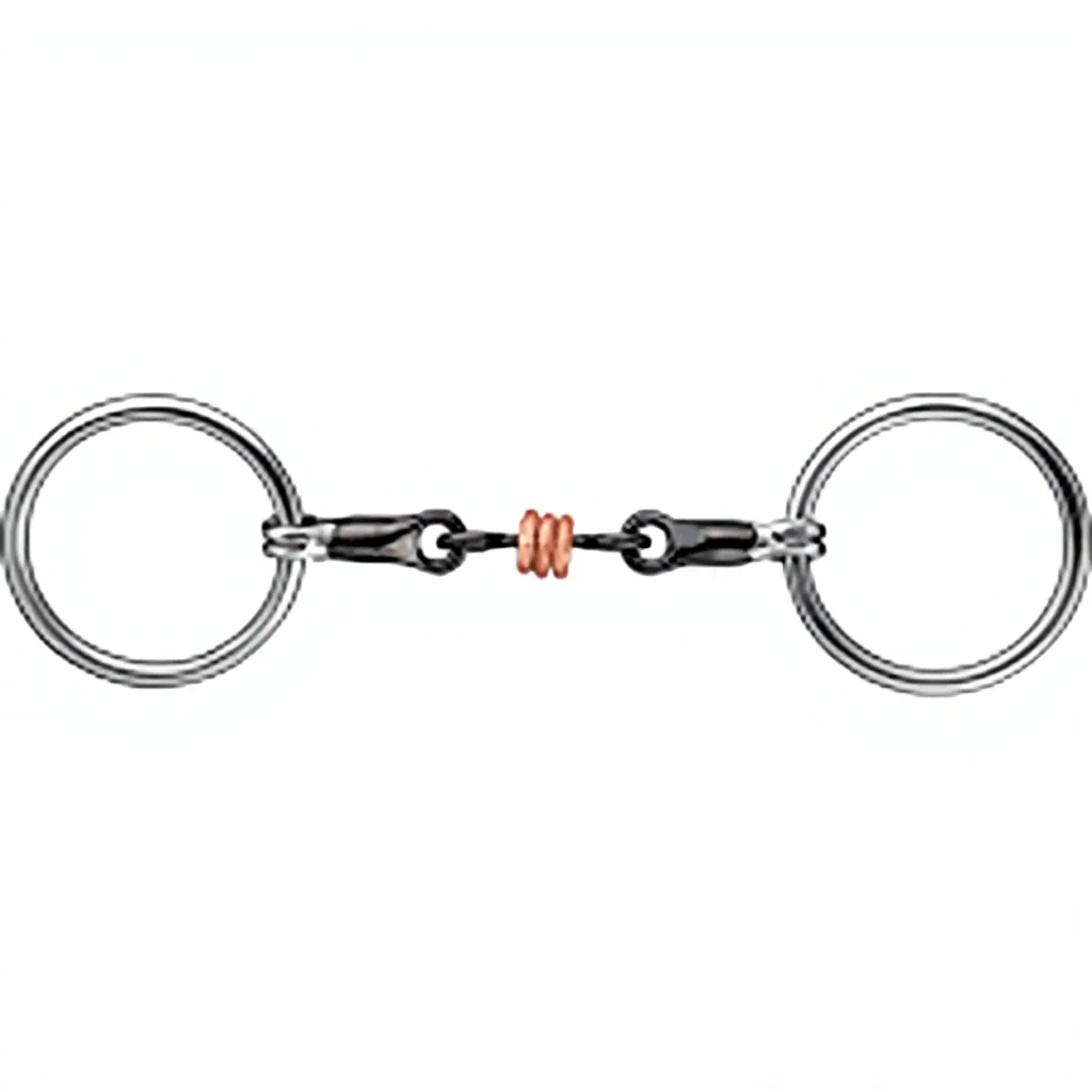 Stainless Steel Loose Ring Horse Bit with Copper Star Roller — RJ-0504, product image 6
