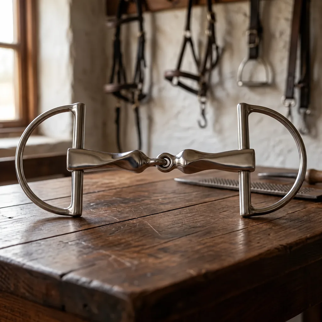 Steel Eggbutt D-Ring Horse Bit with Large Ring and Twisted Jointed Mouth — RJ-0531, product image 2