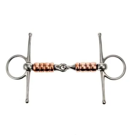 Horse Snaffle Bit Stainless Steel Copper Inlaid Jointed Loose Ring Full Cheek Design — rj-0908, product image 4
