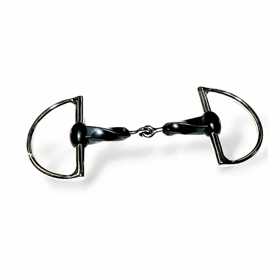 Soft Rubber Twist Snaffle Horse Bit with Large D-Ring
