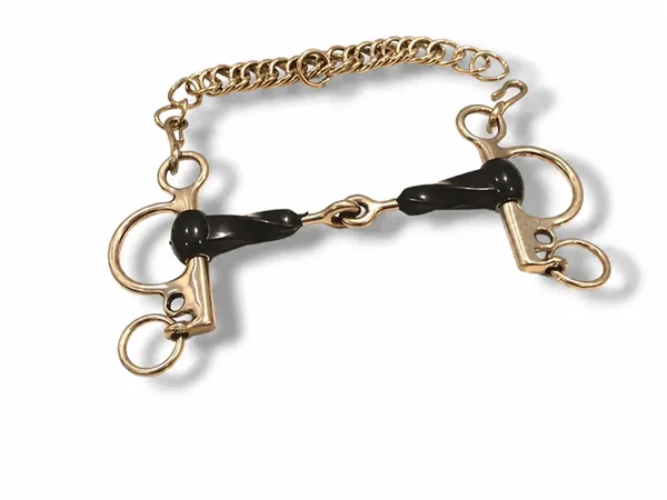 Soft Rubber Twist Snaffle Horse Bit with Large D-Ring — RJ-05030, product image 4