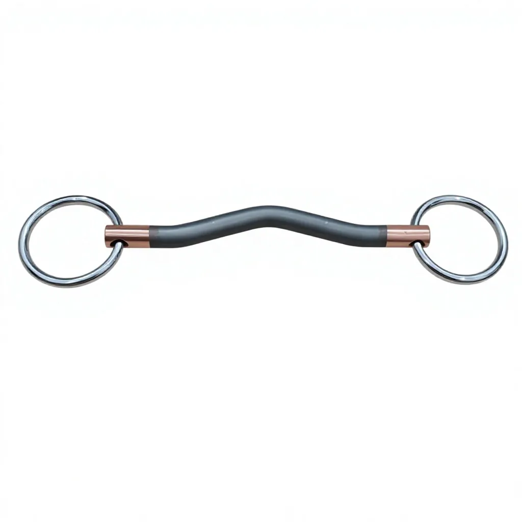 English Riding Loose Ring Horse Bit with Copper Head, Heavyweight O-Ring and Star Roller