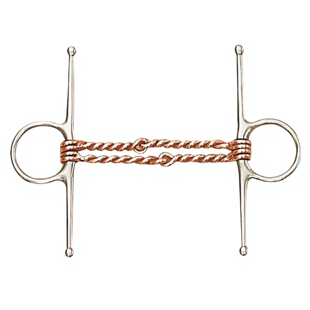 Copper Twisted Wire Full Cheek Slow Feeder Horse Bit Stainless Steel Equestrian Riding Equipment Customizable Color Size