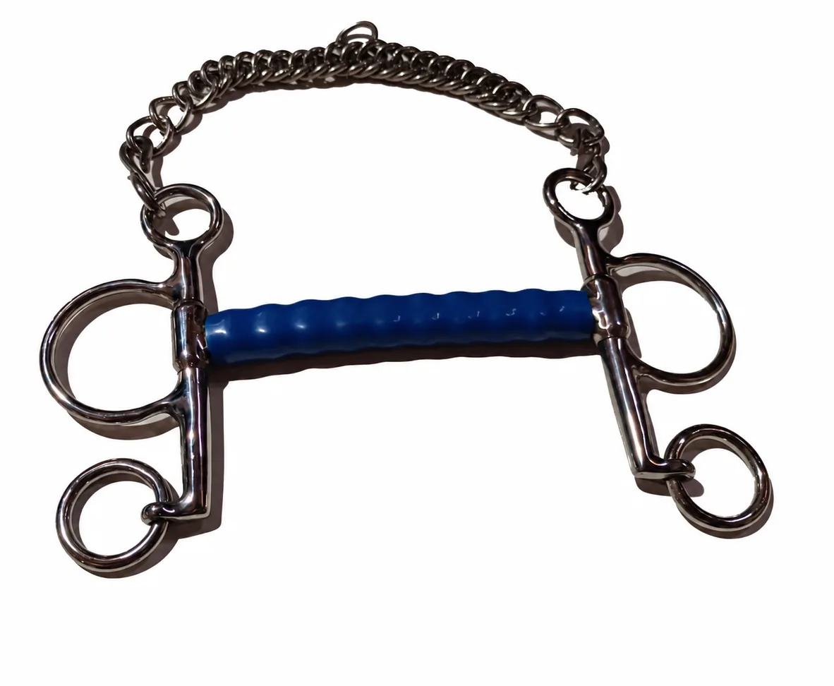 Custom Logo Stainless Steel Pelham Horse Bit with Soft Flexible Rubber Mouth — RJ-05028, product image 6
