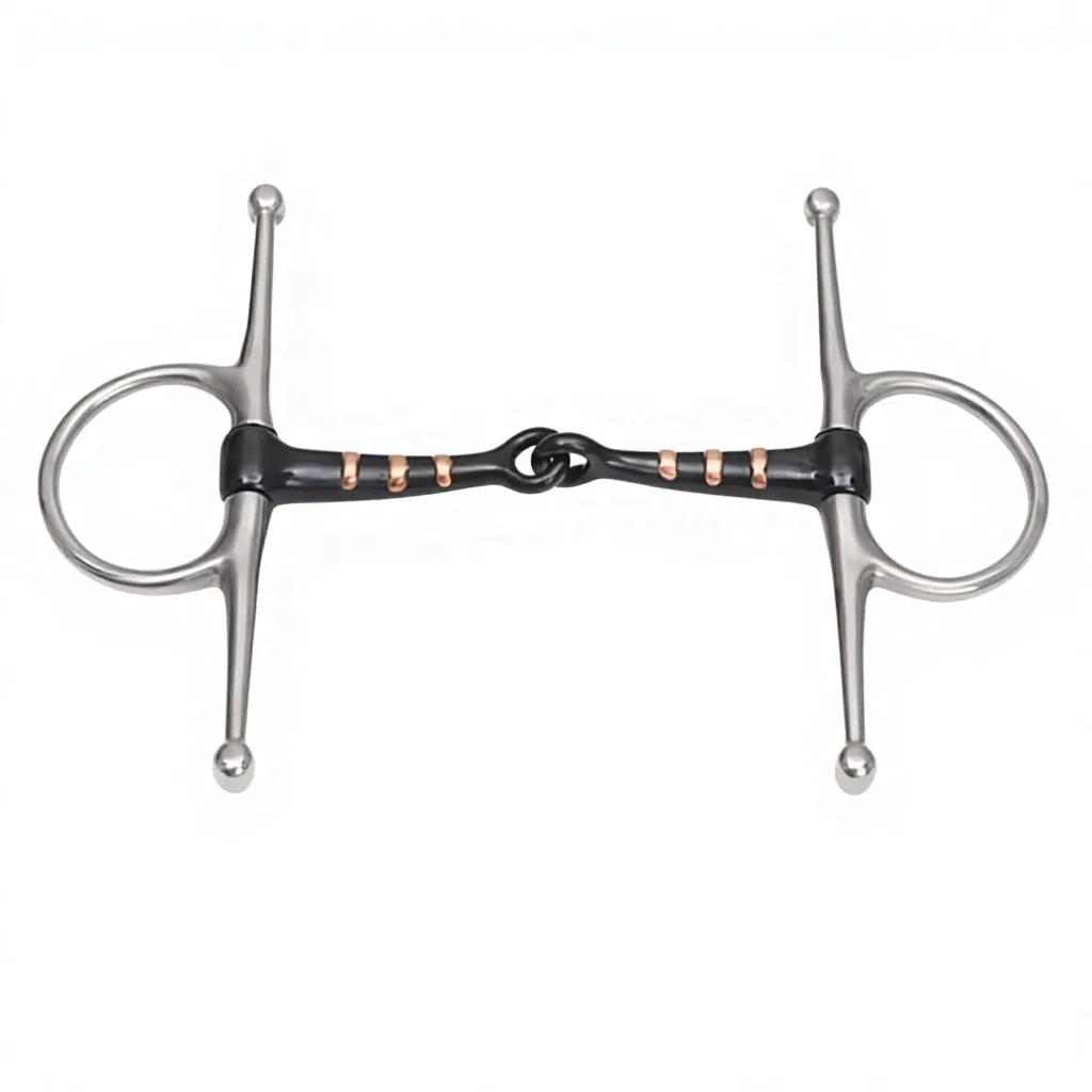 Stainless Steel Full Cheek Horse Snaffle Bit with Sweet Iron Mouthpiece and Copper Lozenge Link — RJ-0917, product image 4