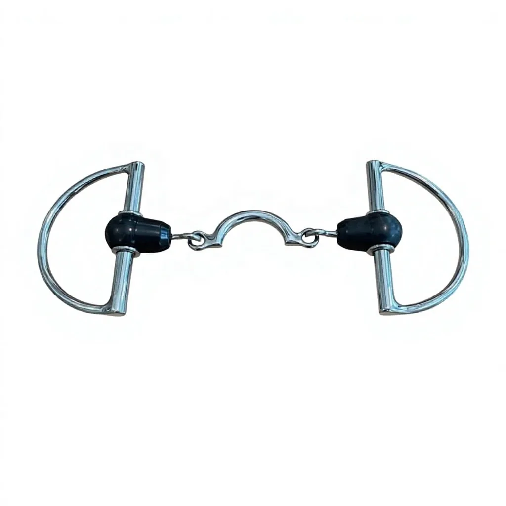 Ported Rubber Mouth D-Ring Horse Bit in 1 1/2-Inch Size