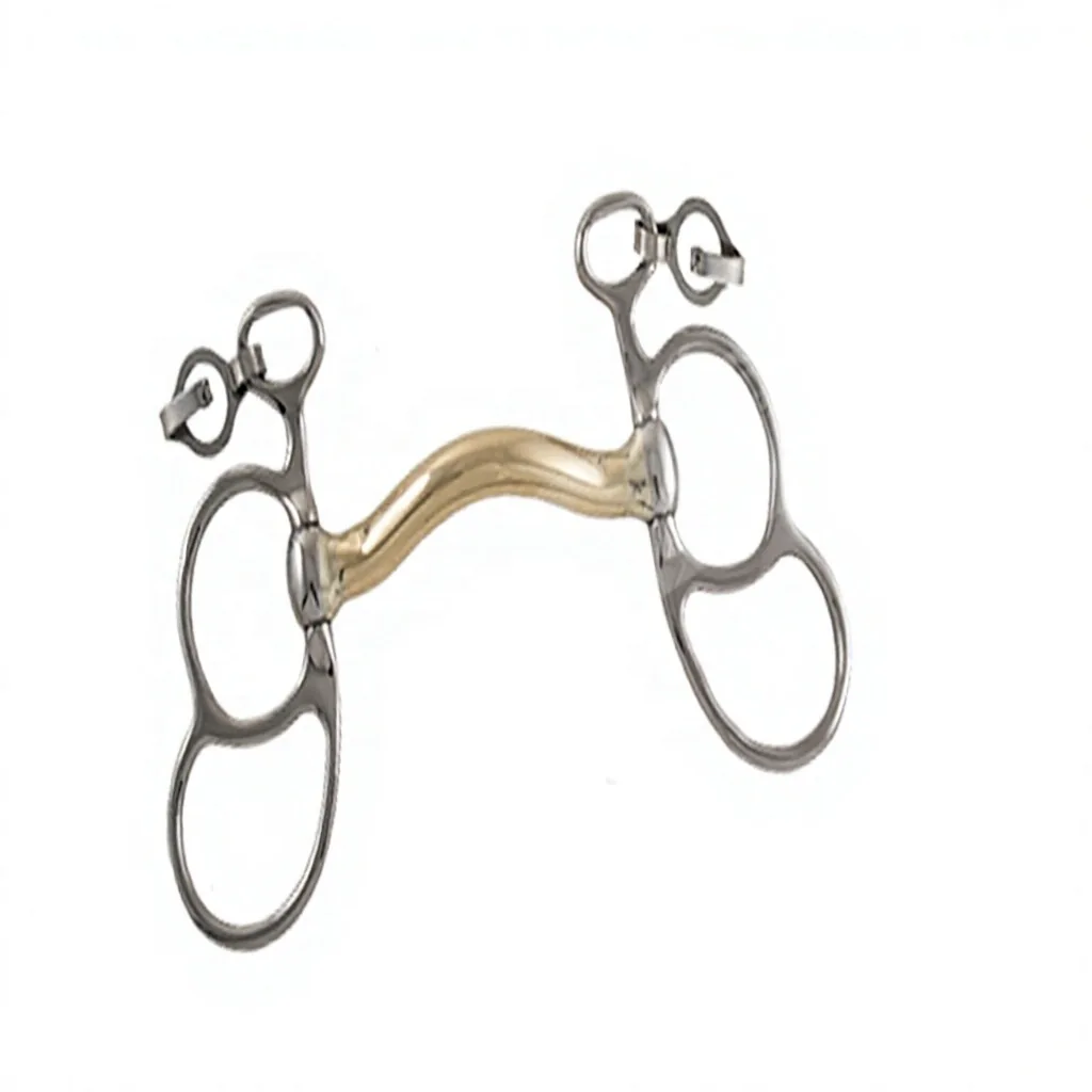 Miniature 2-Slot Liverpool Mullen Mouth Carriage Driving Horse Bit in German Silver — RJ-0551, product image 6