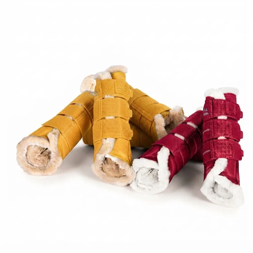 Horse Fly Boots and Leg Wraps with Soft Fur Lining, Synthetic Leather and Adjustable Protection — RJ-218647532, product image 2