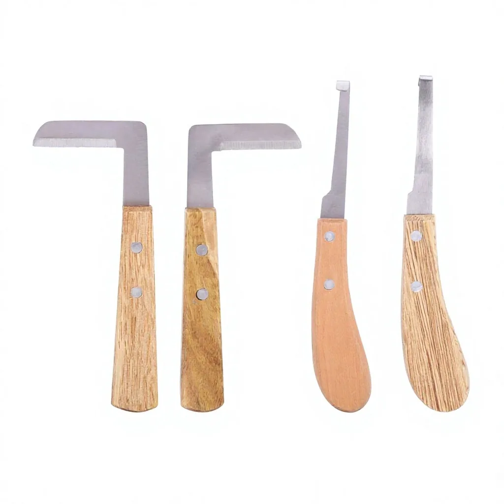 Stainless Steel Horse Hoof Cutter Livestock Trimming Pick Wooden Handle Professional Team Lightweight Farm Care Tool for Equine Hoof Care — RJ-98765432345, product image 3