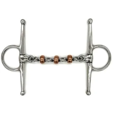 Horse Snaffle Bit Stainless Steel Copper Inlaid Jointed Loose Ring Full Cheek Design — rj-0908, product image 2