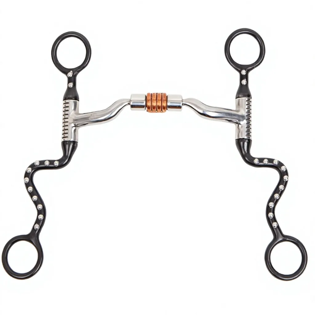 Stainless Steel Horse Bit Dotted Curb Training Riding with Copper Ferrule for Equine Control Equestrian 5" — rj-876545, product image 3