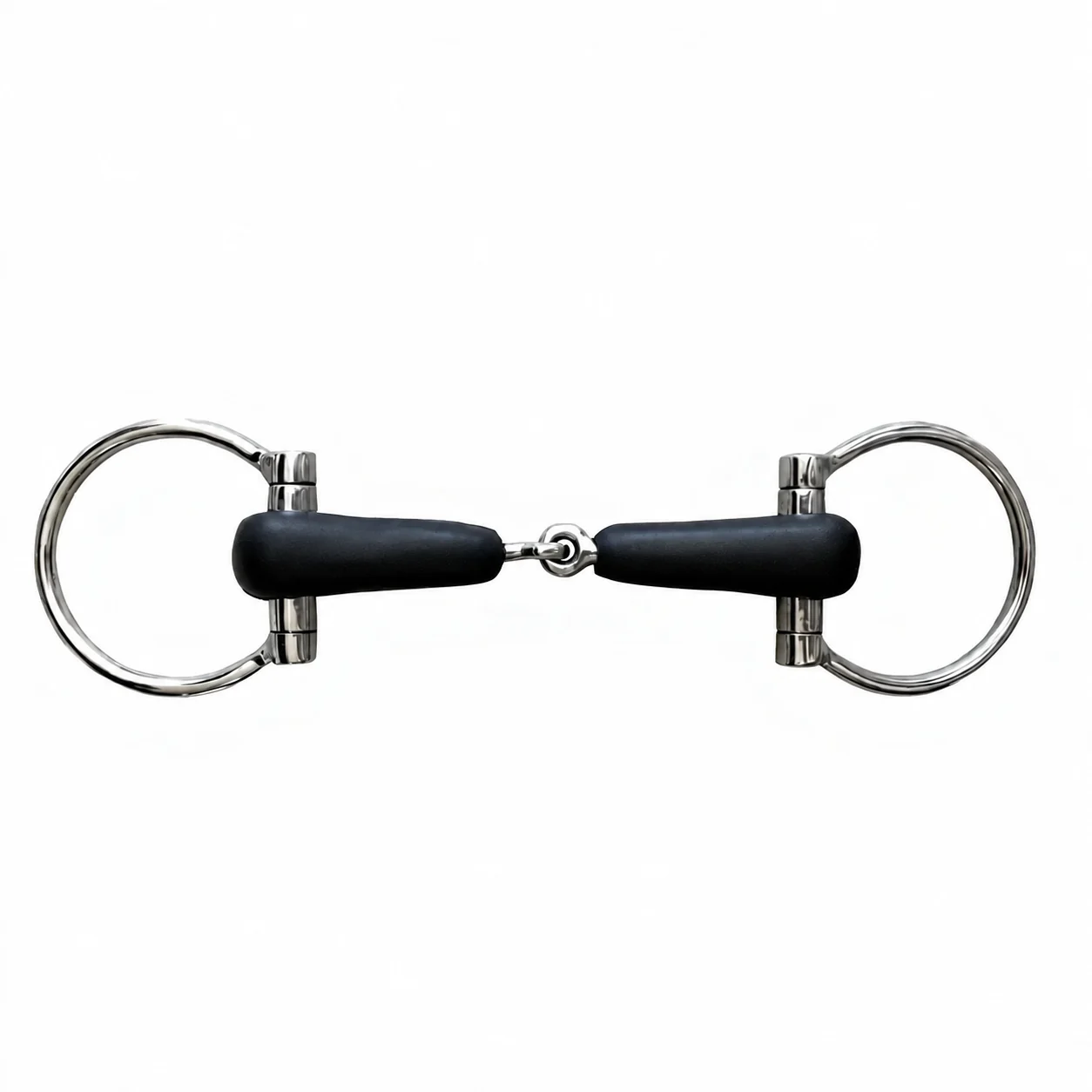 Stainless Steel Eggbutt Cheek Horse Bit with Rubber Mouthpiece, Model RJI-HREB-1109 — RJI-HREB-1109, product image 4