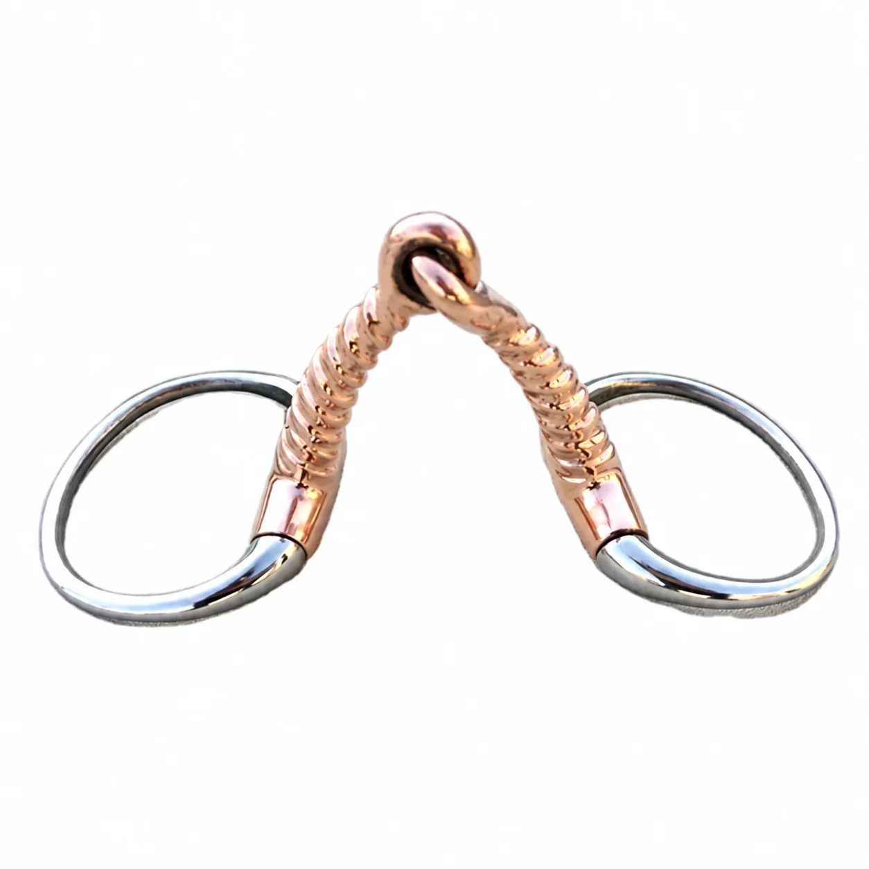 Custom Logo Stainless Steel Eggbutt Horse Bit with Corkscrew Copper Jointed Mouth — RJI-HREB-1110, product image 6
