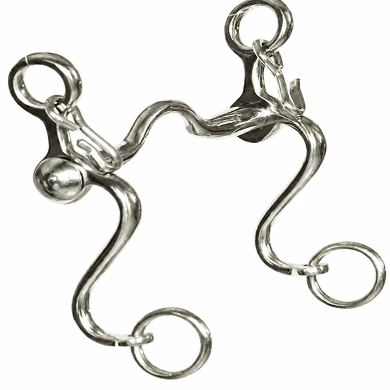 Custom Logo Stainless Steel Spanish Dragon Horse Bit with German Silver Accents — RJ-0556, product image 6