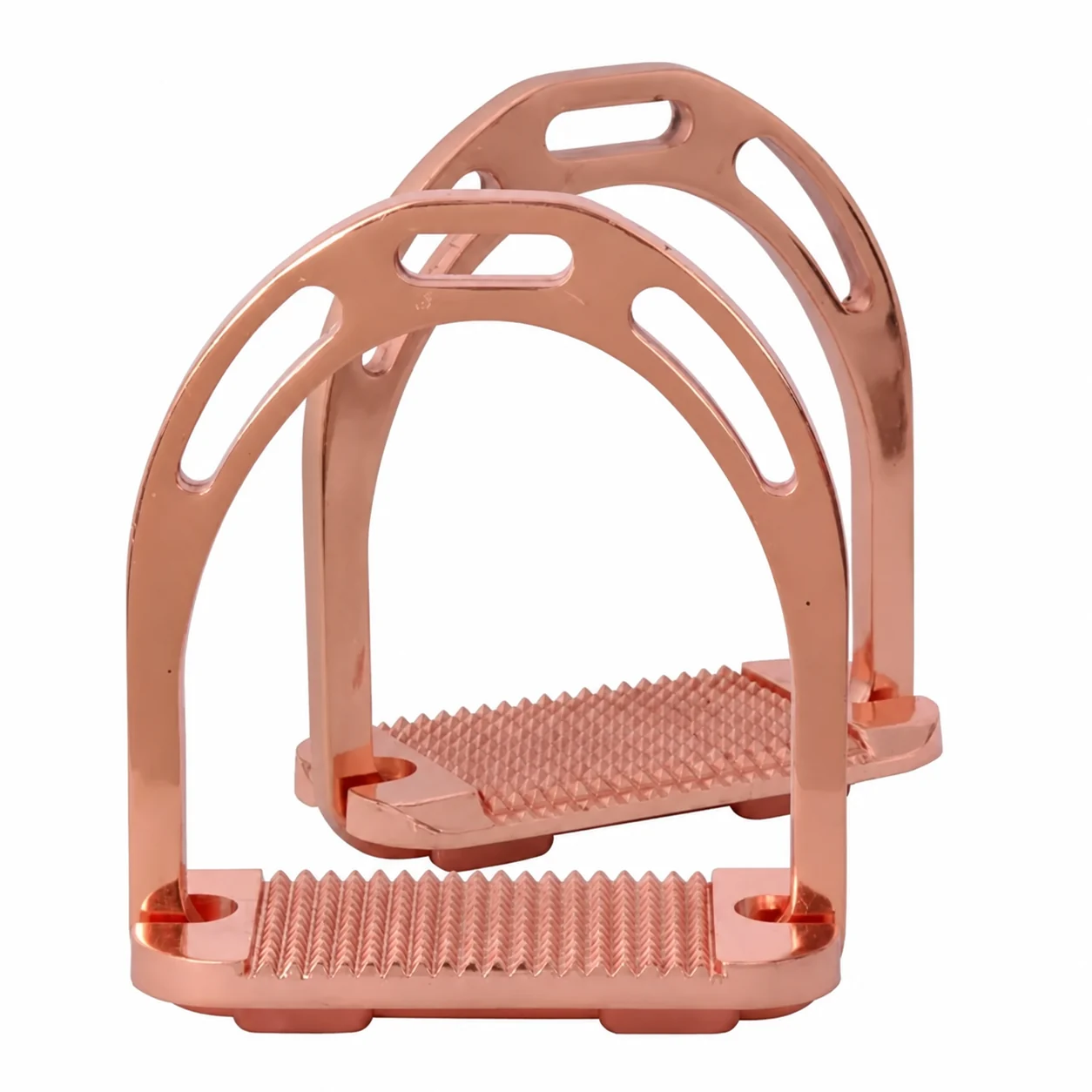 Rose Gold Stainless Steel and Aluminum RELIA Safety Horse Riding Stirrups — RJI-HFS-1205, product image 6