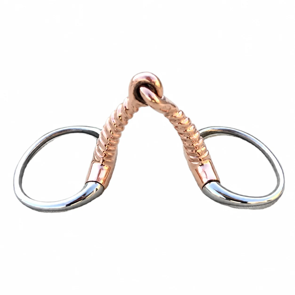 Custom Logo Stainless Steel Eggbutt Horse Bit with Corkscrew Copper Jointed Mouth — RJI-HREB-1110, product image 5