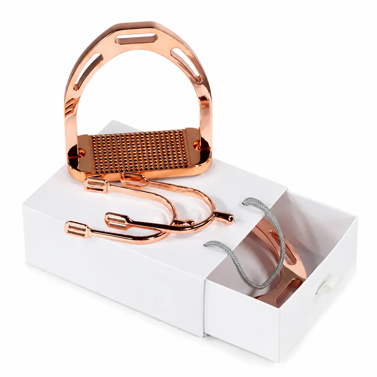 Rose Gold Stainless Steel and Aluminum RELIA Safety Horse Riding Stirrups — RJI-HFS-1205, product image 4
