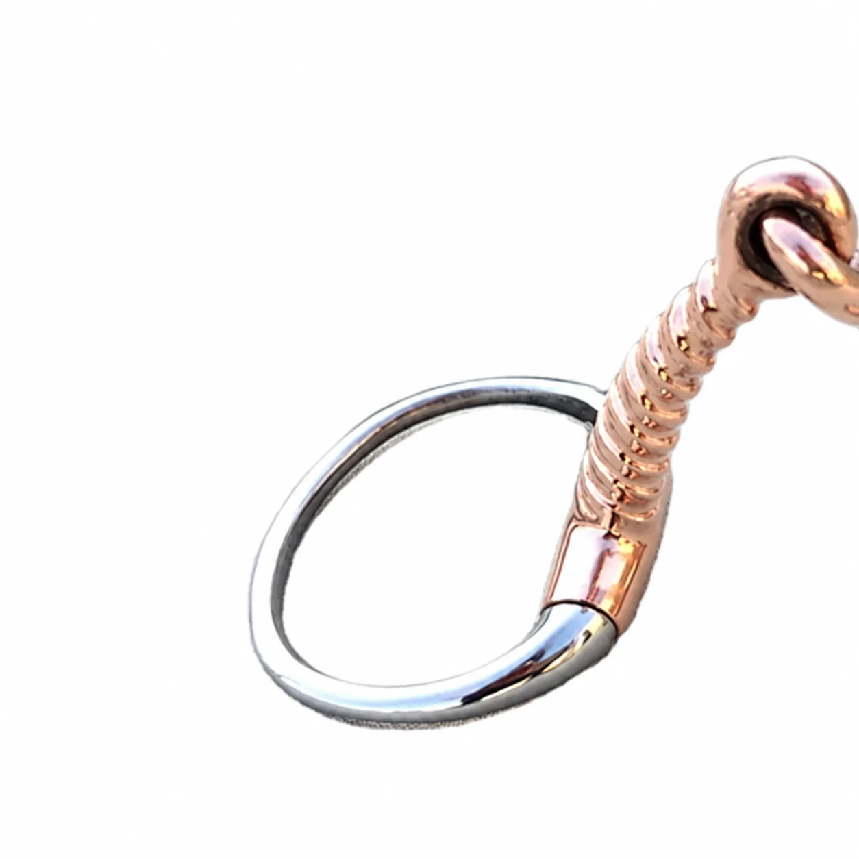 Custom Logo Stainless Steel Eggbutt Horse Bit with Corkscrew Copper Jointed Mouth — RJI-HREB-1110, product image 3