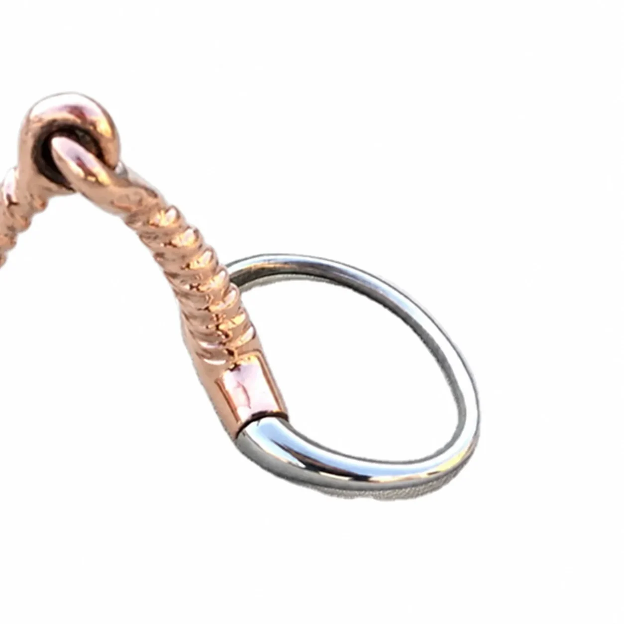 Custom Logo Stainless Steel Eggbutt Horse Bit with Corkscrew Copper Jointed Mouth — RJI-HREB-1110, product image 4