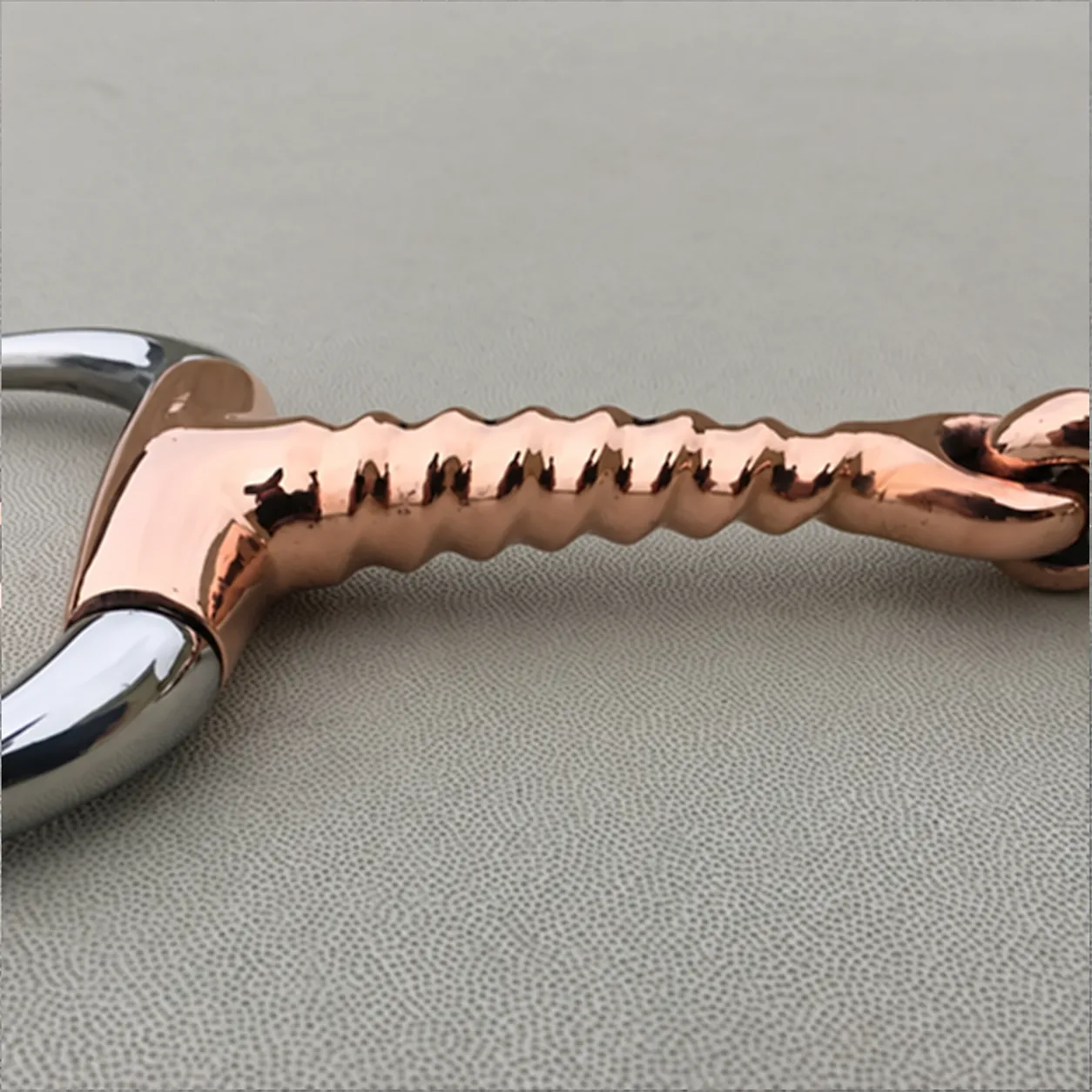 Custom Logo Stainless Steel Eggbutt Horse Bit with Corkscrew Copper Jointed Mouth — RJI-HREB-1110, product image 2